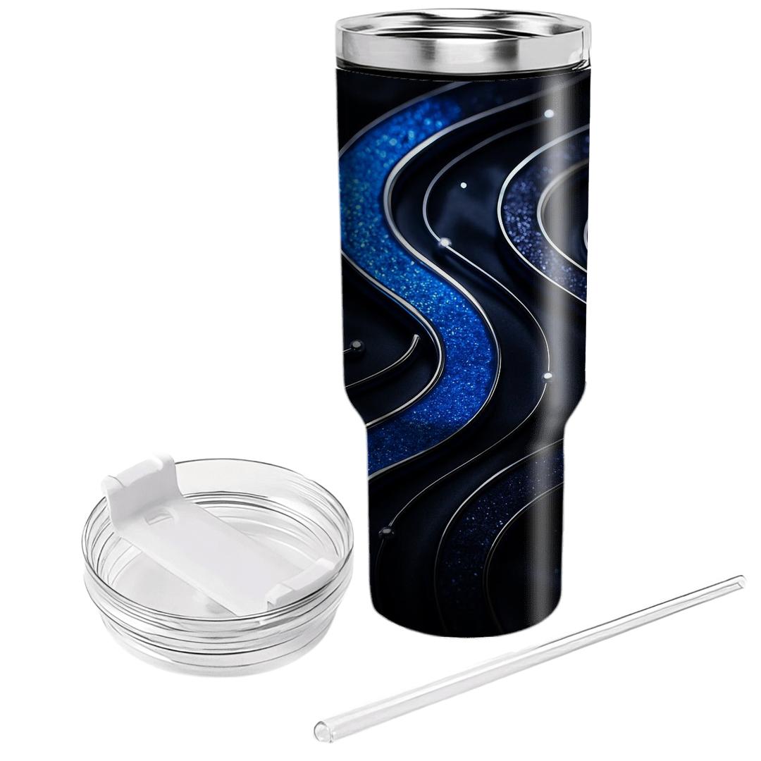 Sapphire Glitter Circuit Couture insulated tumblers