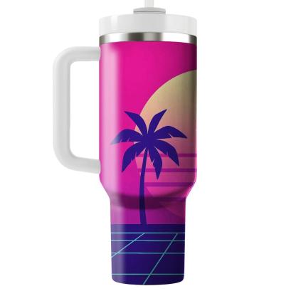 Miami Dawn Gridline Palms custom tumblers