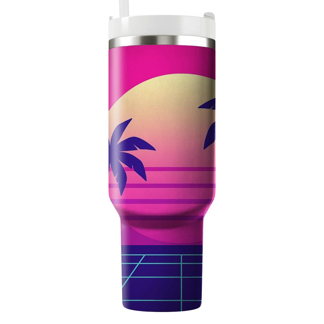 Miami Dawn Gridline Palms custom tumblers