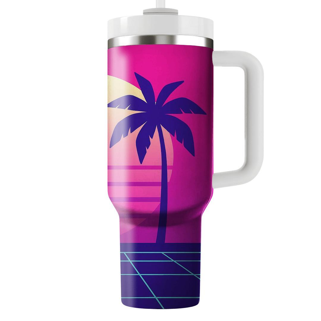 Miami Dawn Gridline Palms custom tumblers