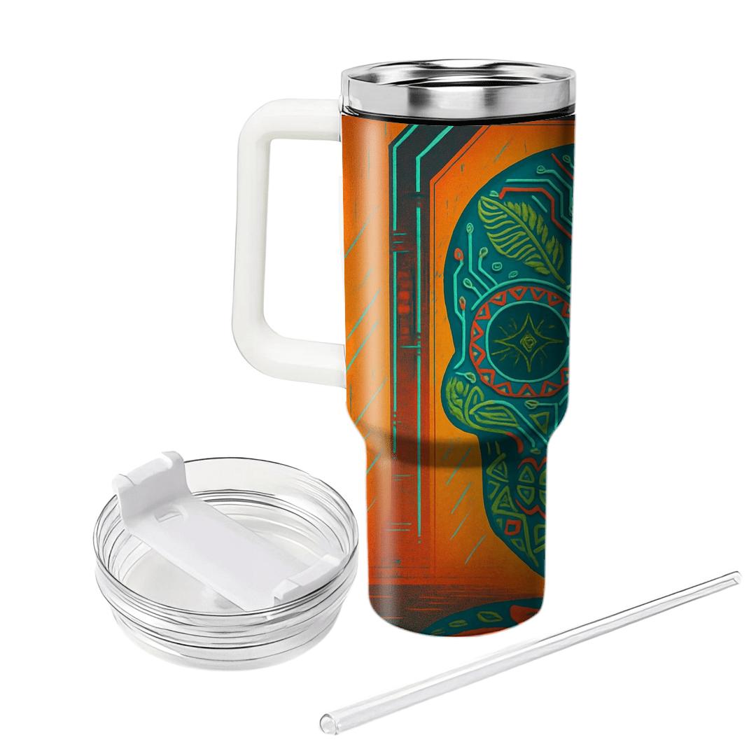 Monsoon Sugar Skulls And Rangoli Circuit custom tumblers