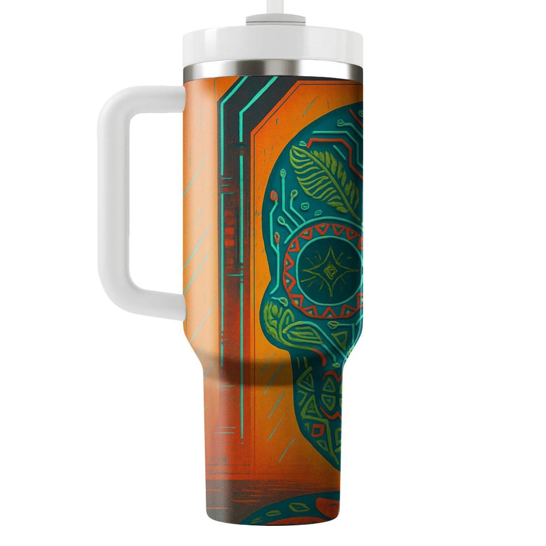 Monsoon Sugar Skulls And Rangoli Circuit custom tumblers