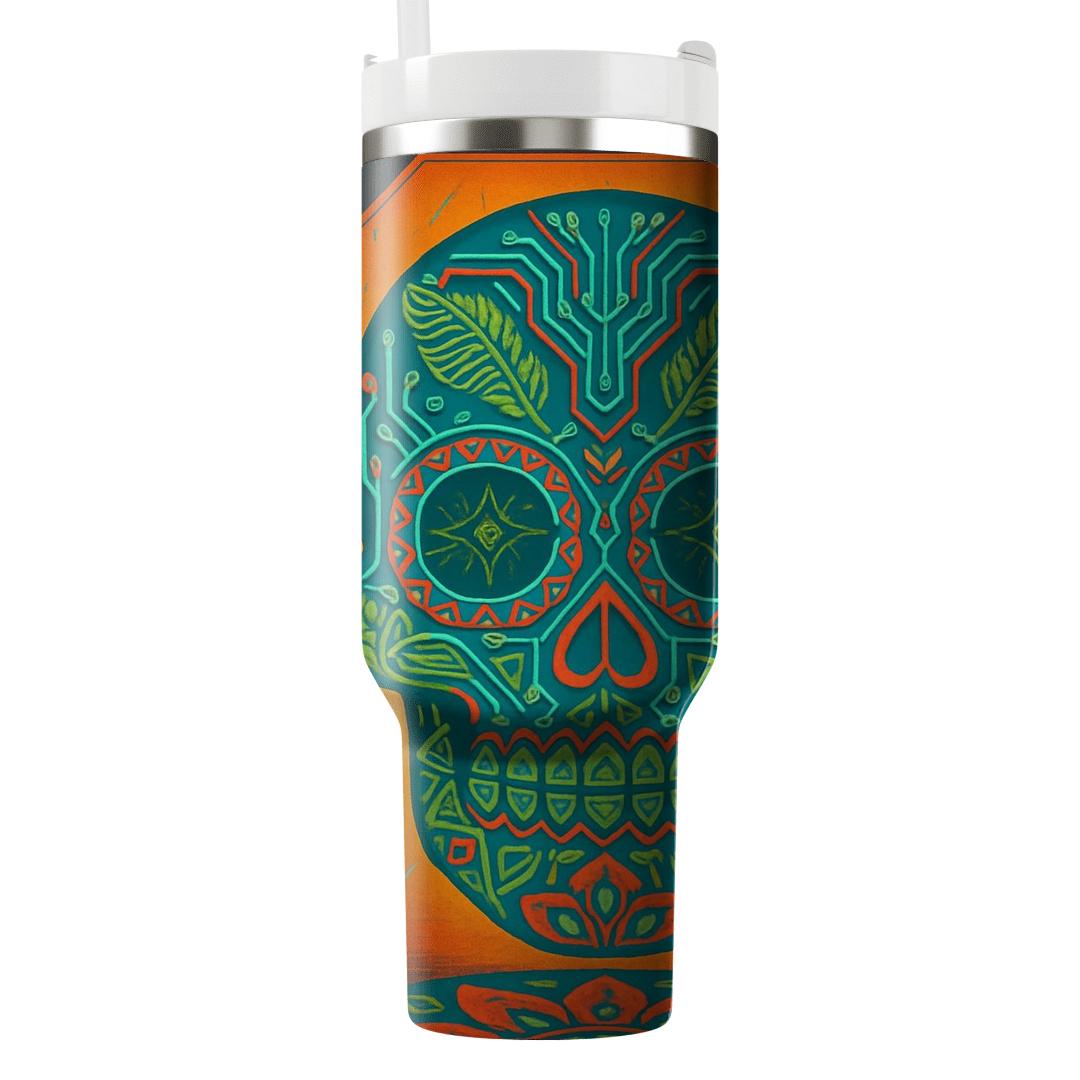 Monsoon Sugar Skulls And Rangoli Circuit custom tumblers