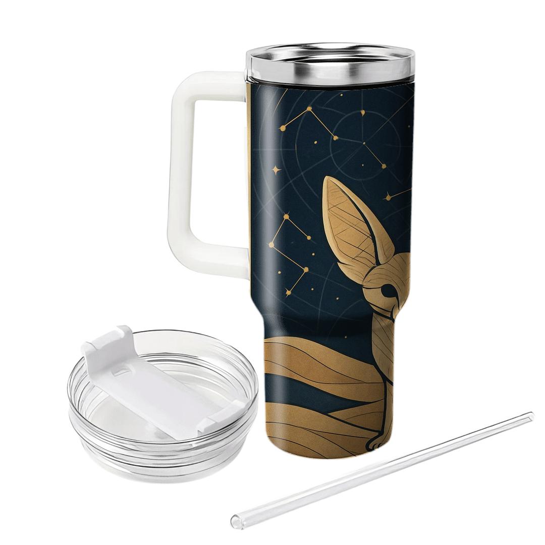 Desert Night Fennec Fox Star Map tumblers with lids