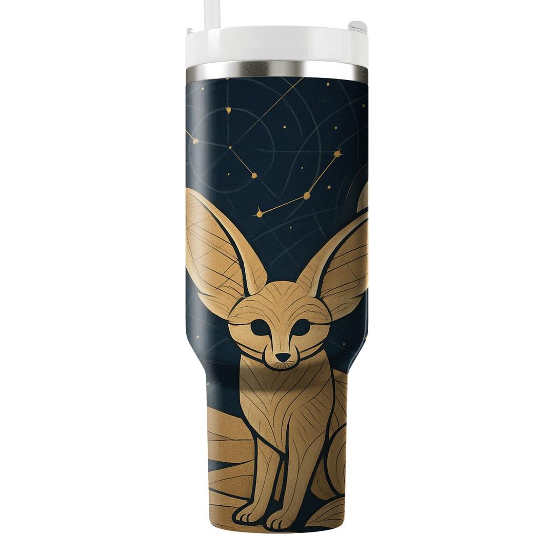 Desert Night Fennec Fox Star Map tumblers with lids