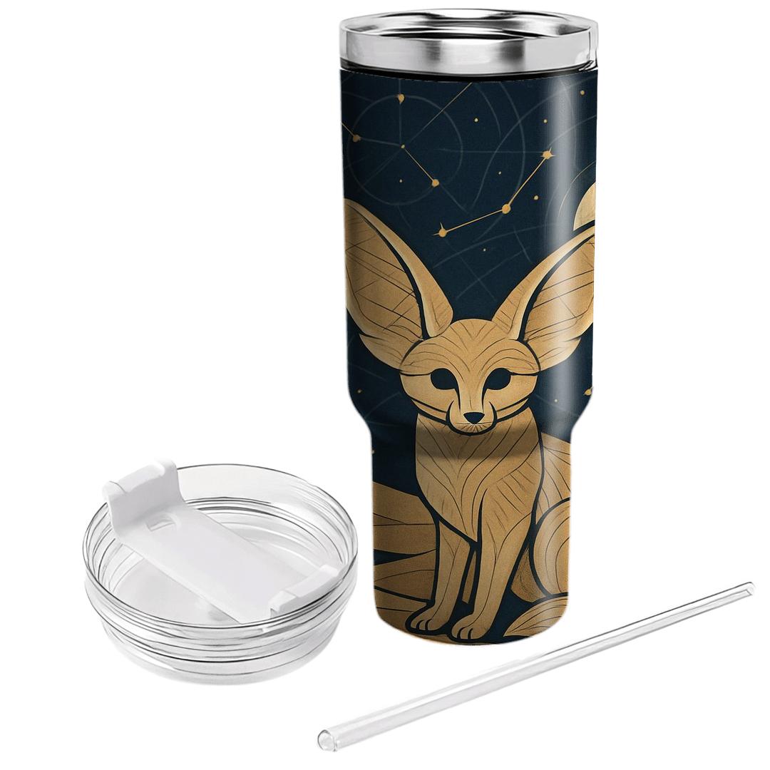 Desert Night Fennec Fox Star Map tumblers with lids