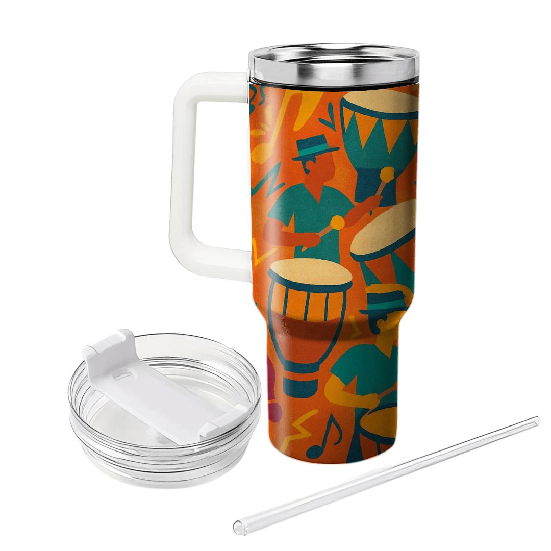 Afrobeat Street Parade Pattern tumblers with lids