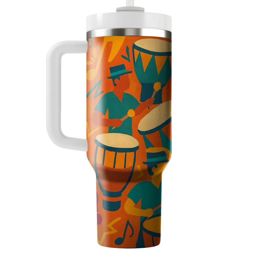Afrobeat Street Parade Pattern tumblers with lids