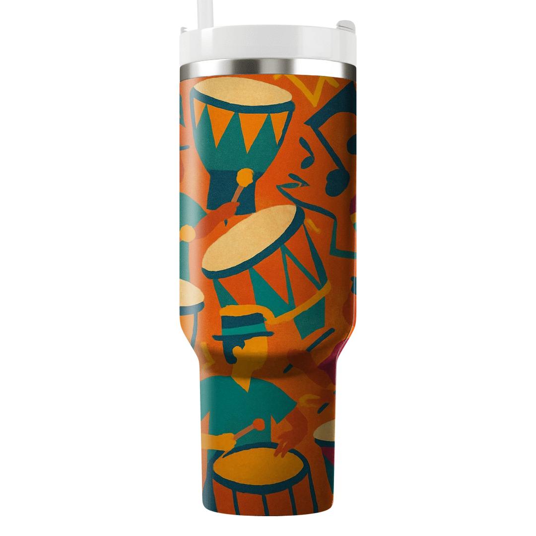 Afrobeat Street Parade Pattern tumblers with lids