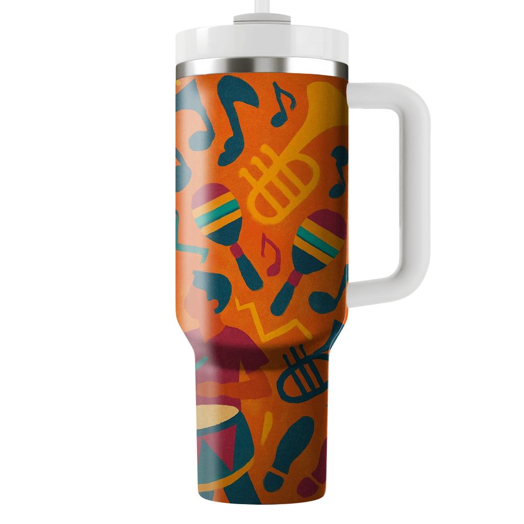 Afrobeat Street Parade Pattern tumblers with lids