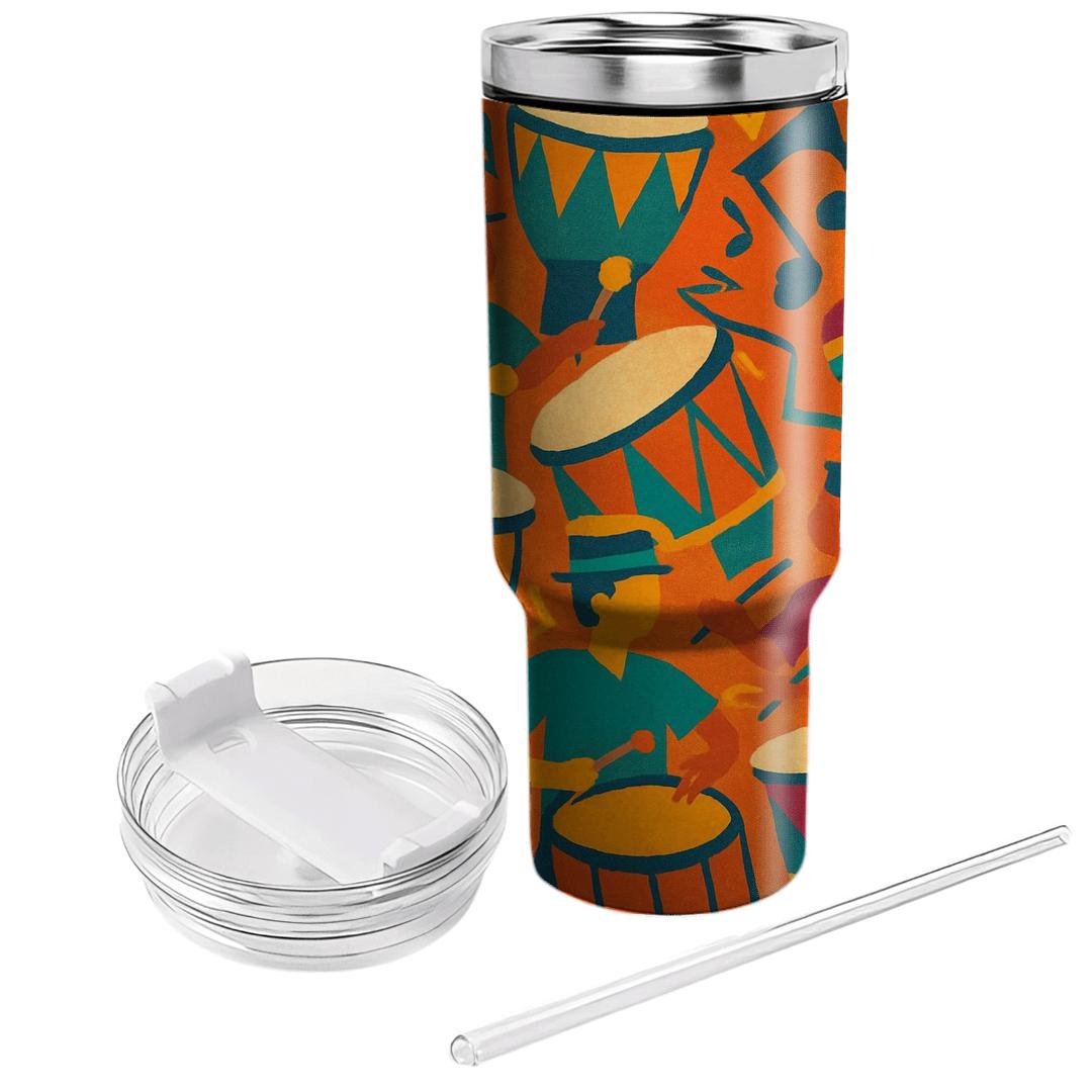 Afrobeat Street Parade Pattern tumblers with lids