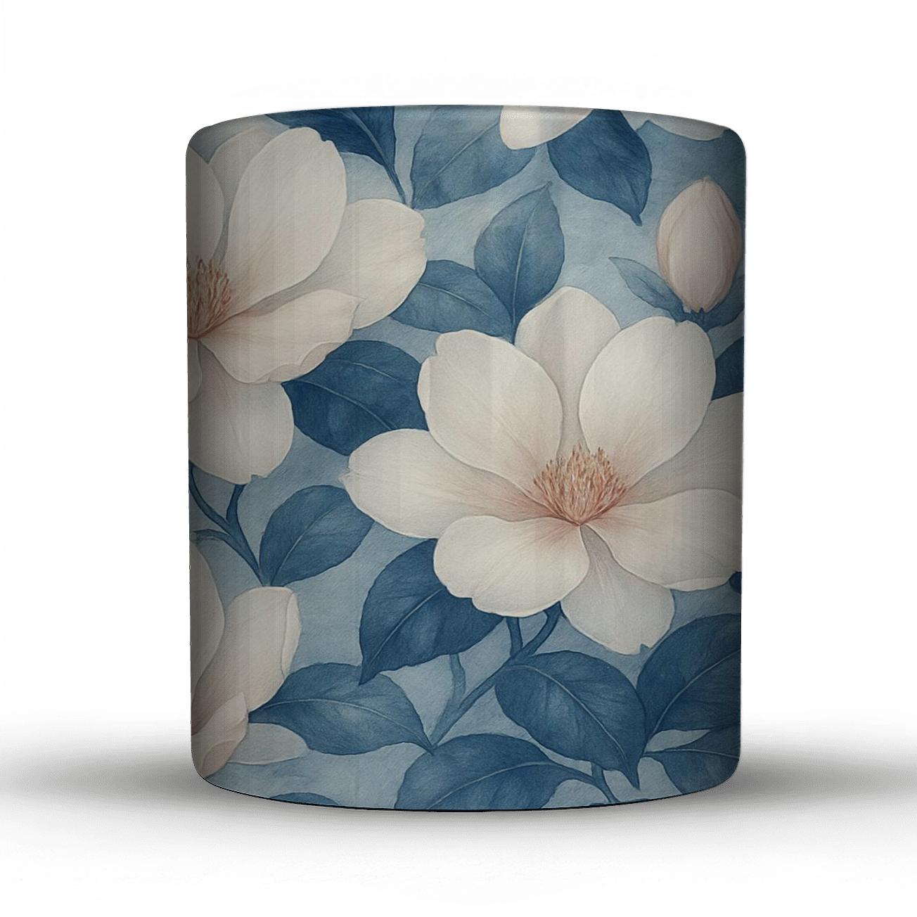 Moonlit Magnolia Veil ceramic coffee mugs