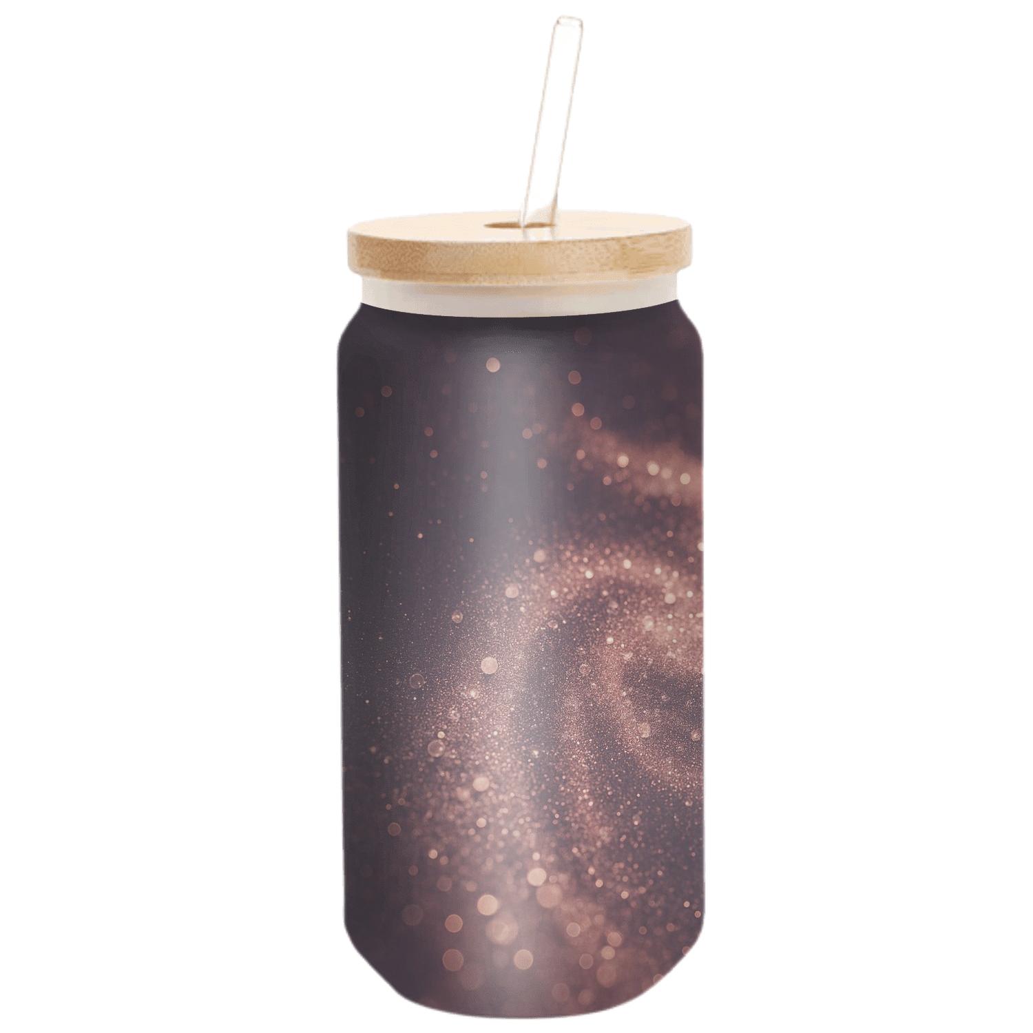 Rose Gold Sequin Nebula Drift premium crystal drinkware
