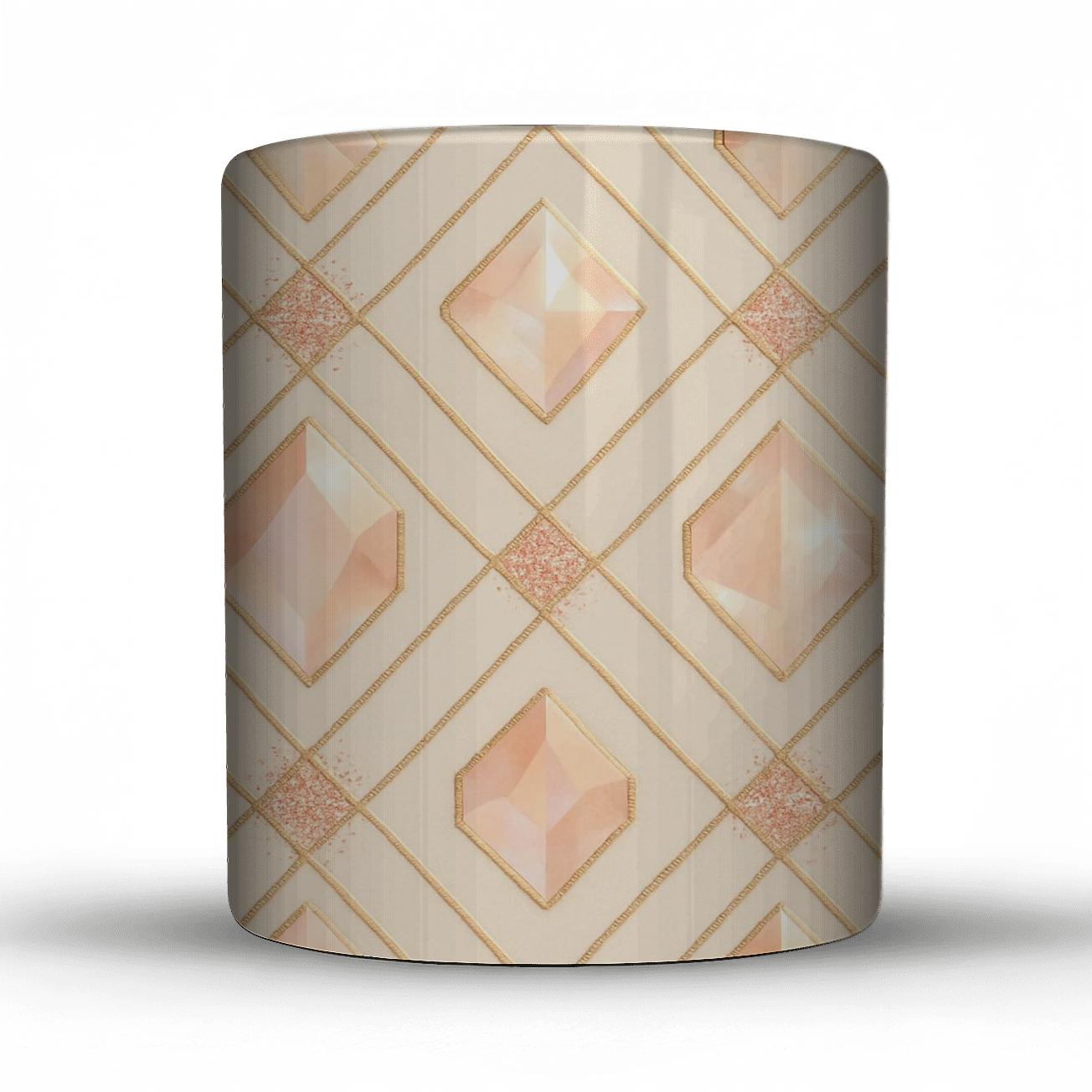 Champagne Crystal Confetti Lattice travel mugs with handles
