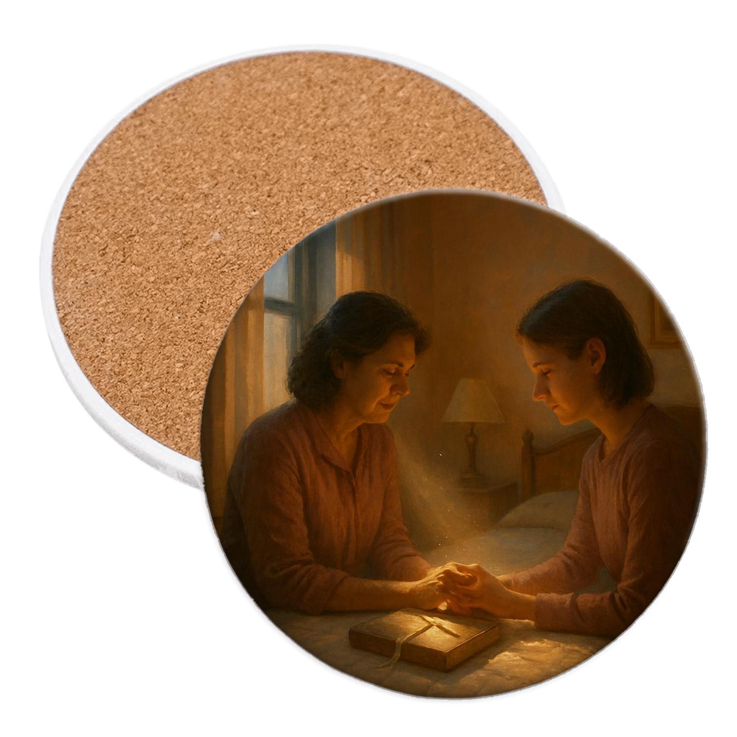 The Second Sunrise: A Mother’s Love That Begins Again Each Day wooden table coasters