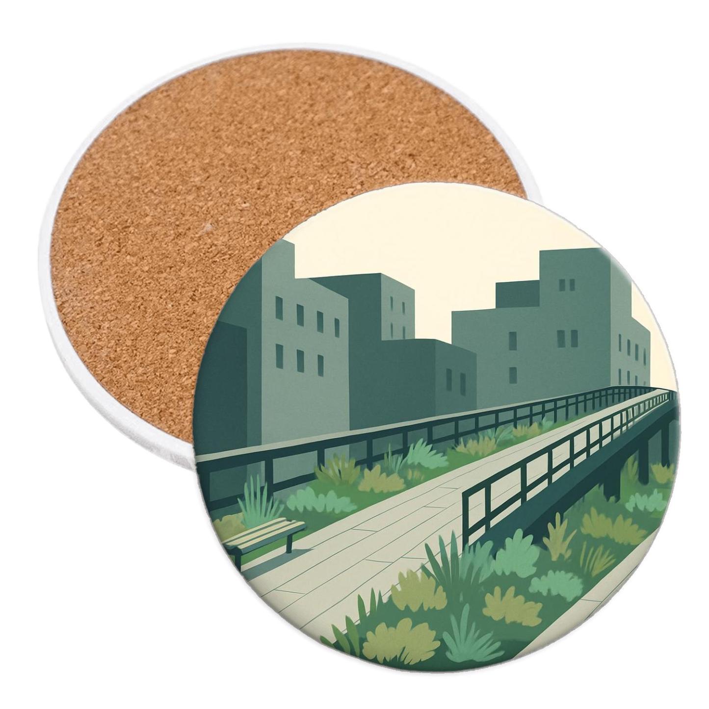 High Line Park New York City United States coasters for home decor