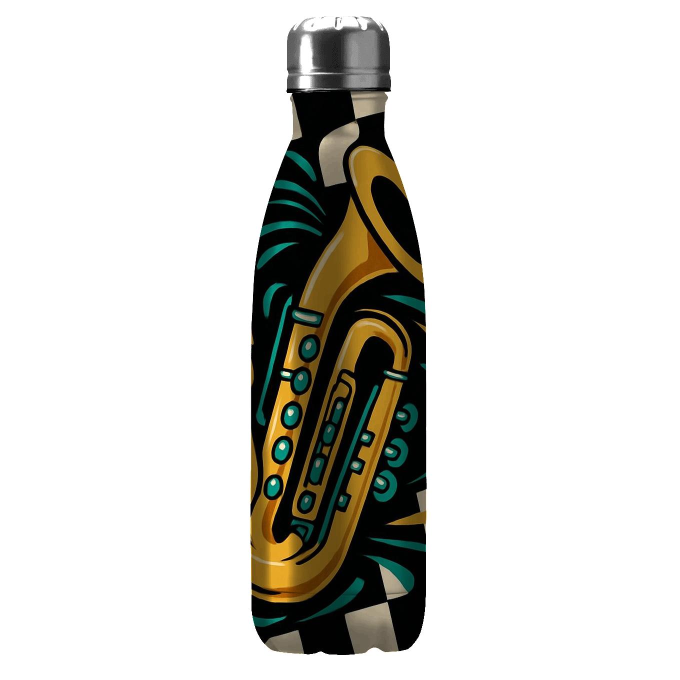 Midnight Ska Checkerboard Hornline personalized water bottles