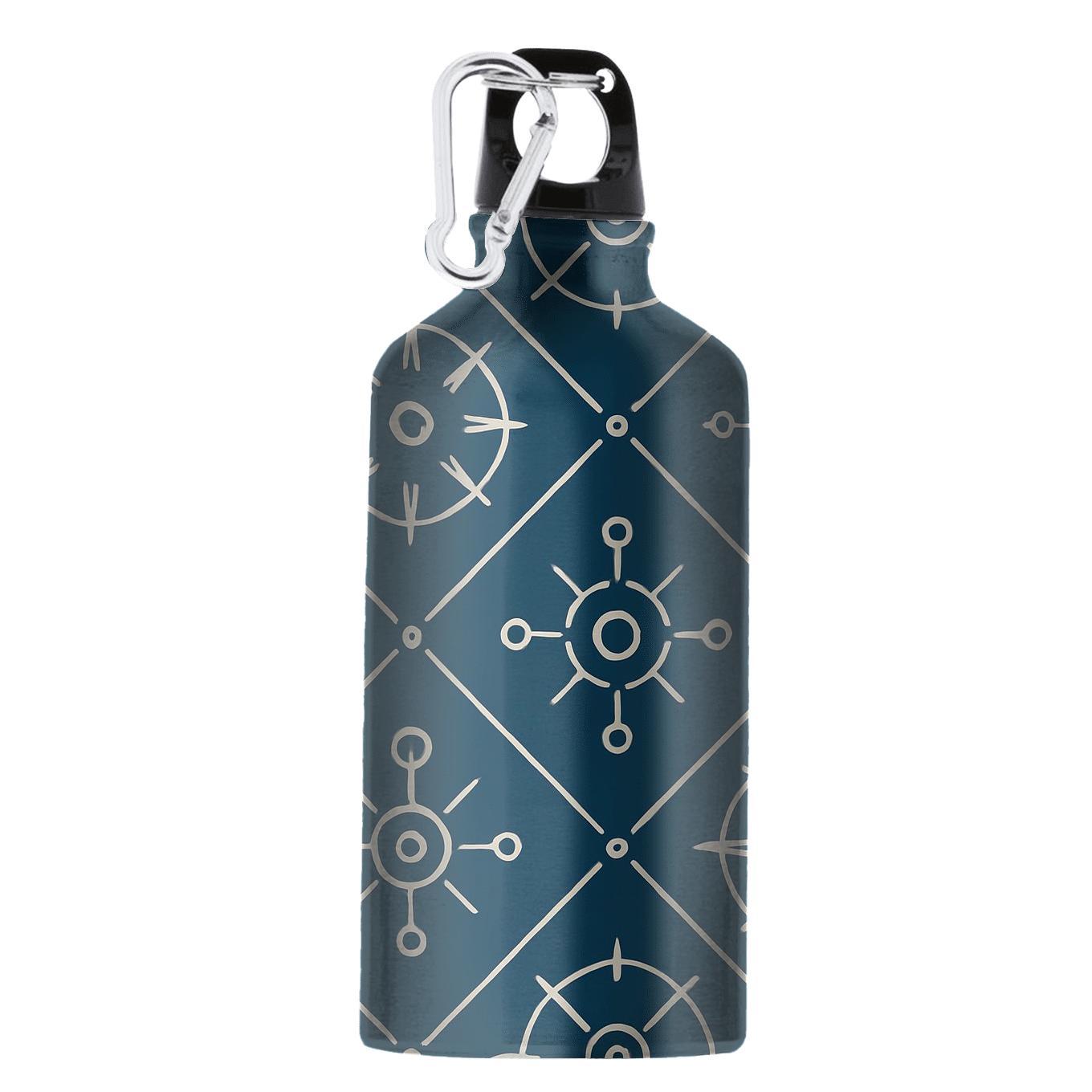 Ink Blue Compass Rose Lattice custom sports bottles