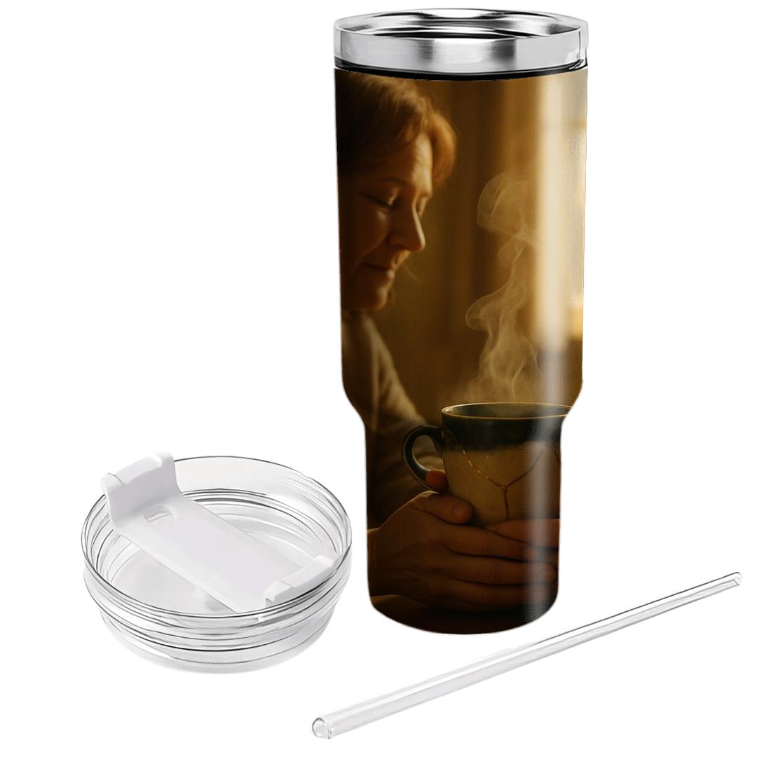 The Cup Of Quiet Dawn A Mother Holding The World Together unique tumblers