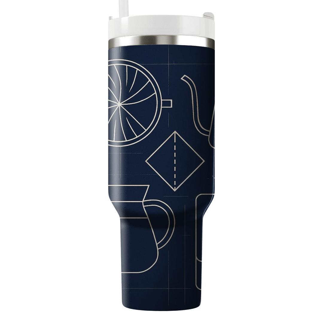 Pour Over Blueprint Stillness personalized tumblers