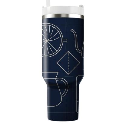 Pour Over Blueprint Stillness personalized tumblers