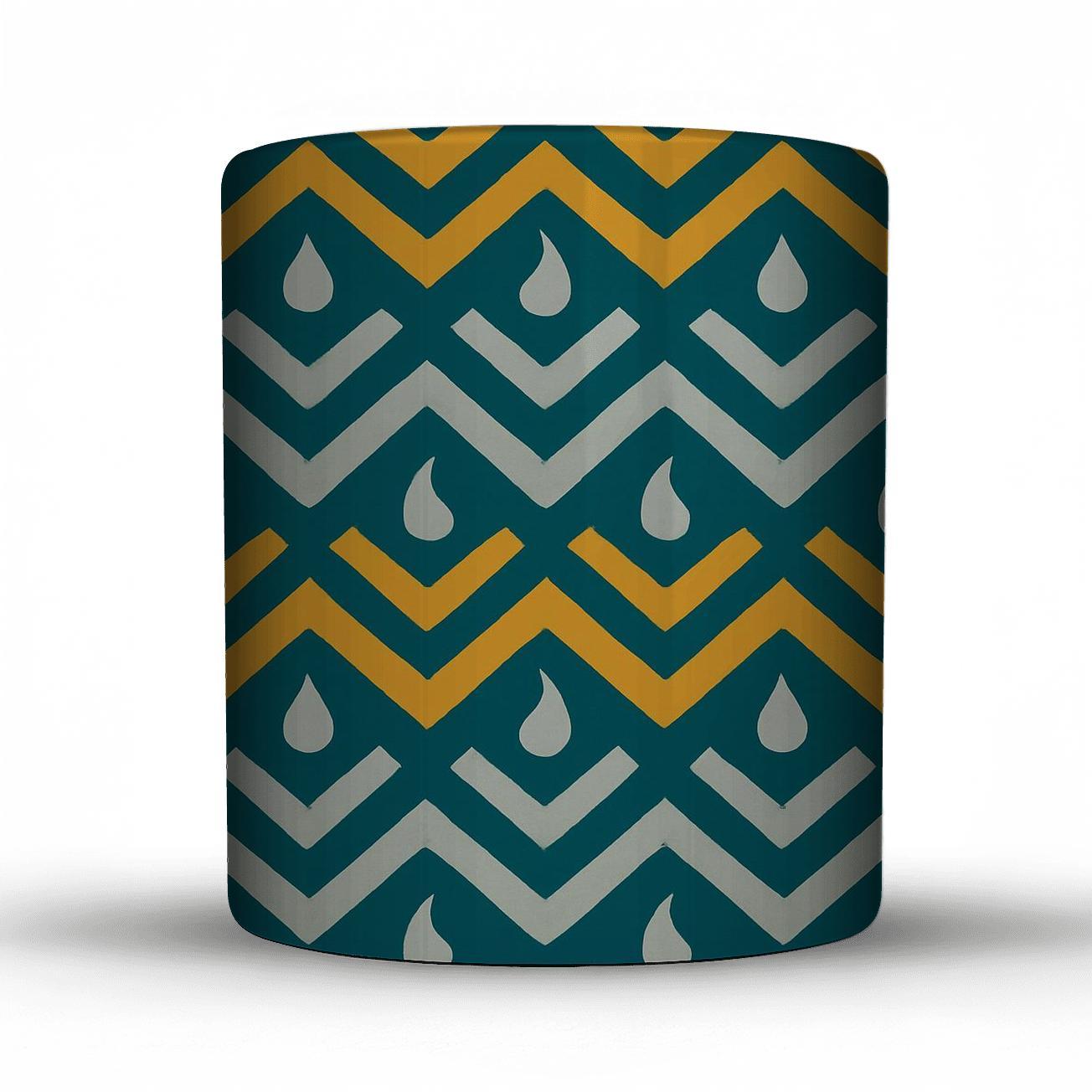 Comet Tail Chevron Lattice ceramic coffee mugs
