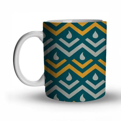 Comet Tail Chevron Lattice ceramic coffee mugs