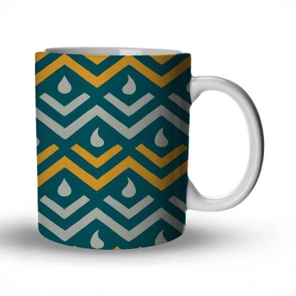 Comet Tail Chevron Lattice ceramic coffee mugs