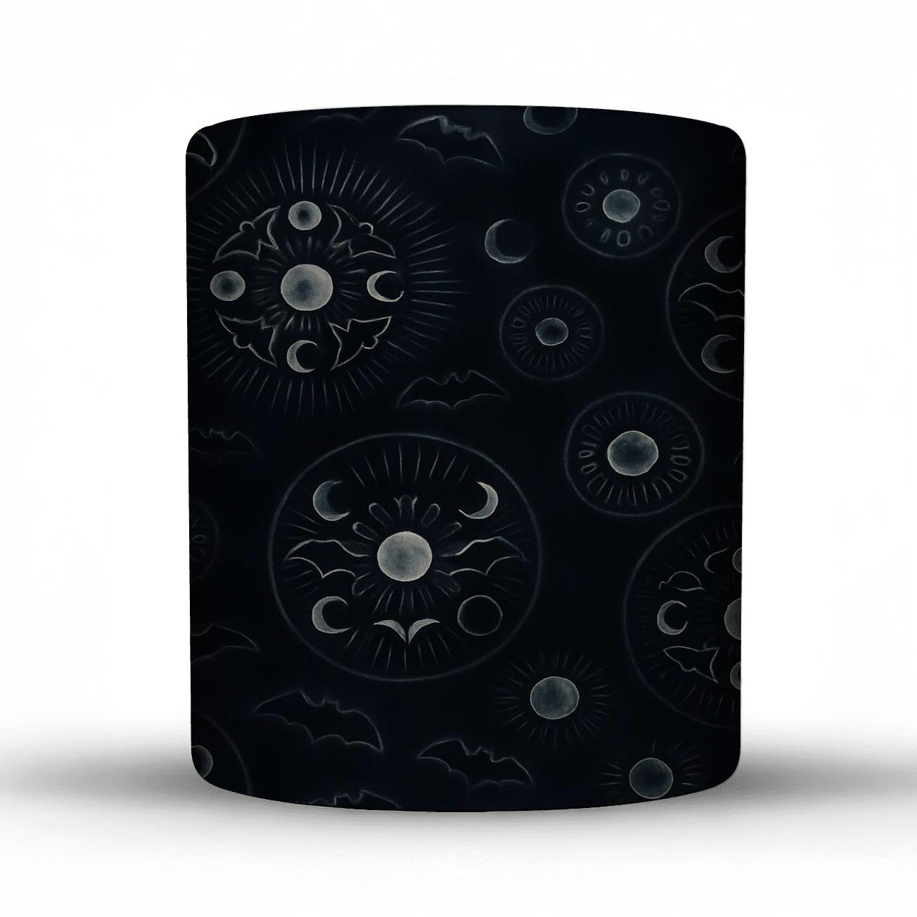 Moon Phase Bat Mandala Lattice novelty coffee mugs