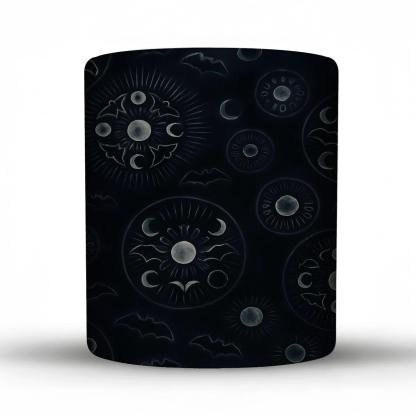 Moon Phase Bat Mandala Lattice novelty coffee mugs