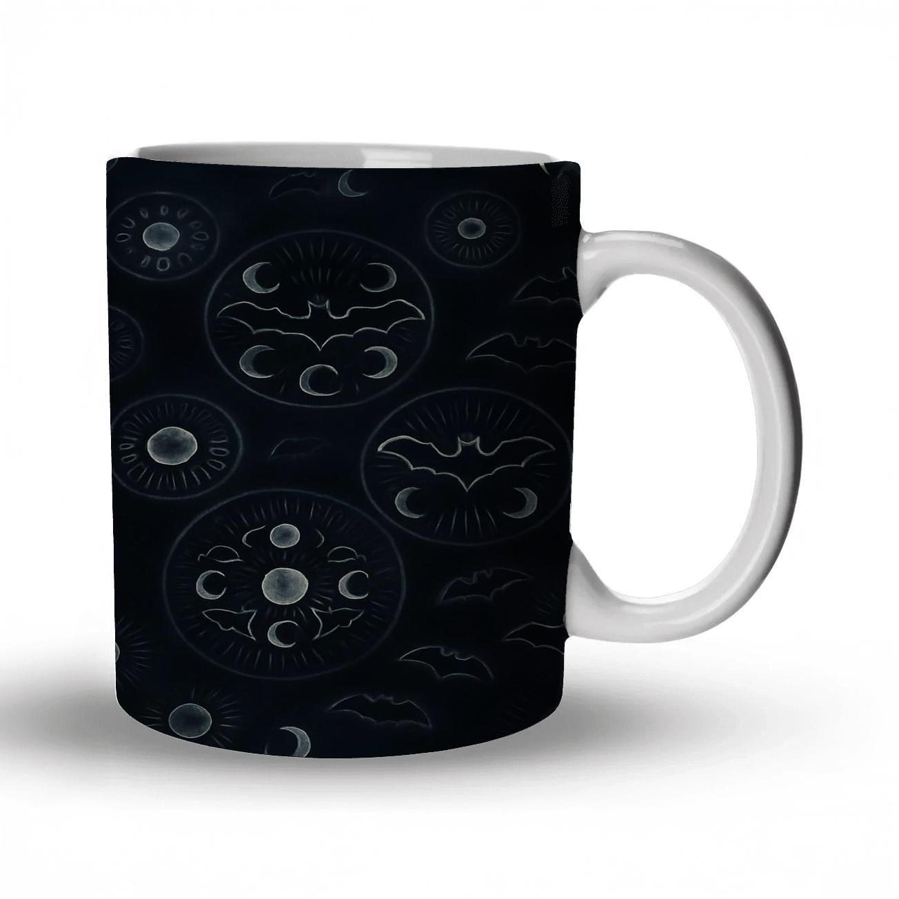 Moon Phase Bat Mandala Lattice novelty coffee mugs