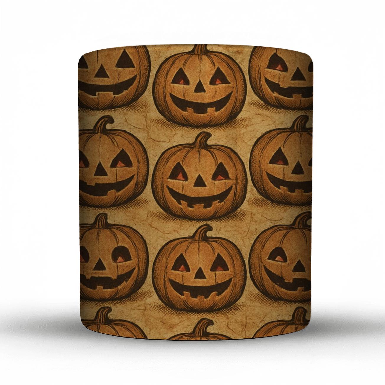 Vintage Jack O Lantern Parchment Grid gift mugs for occasions