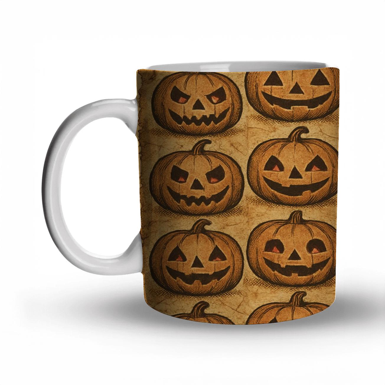 Vintage Jack O Lantern Parchment Grid gift mugs for occasions