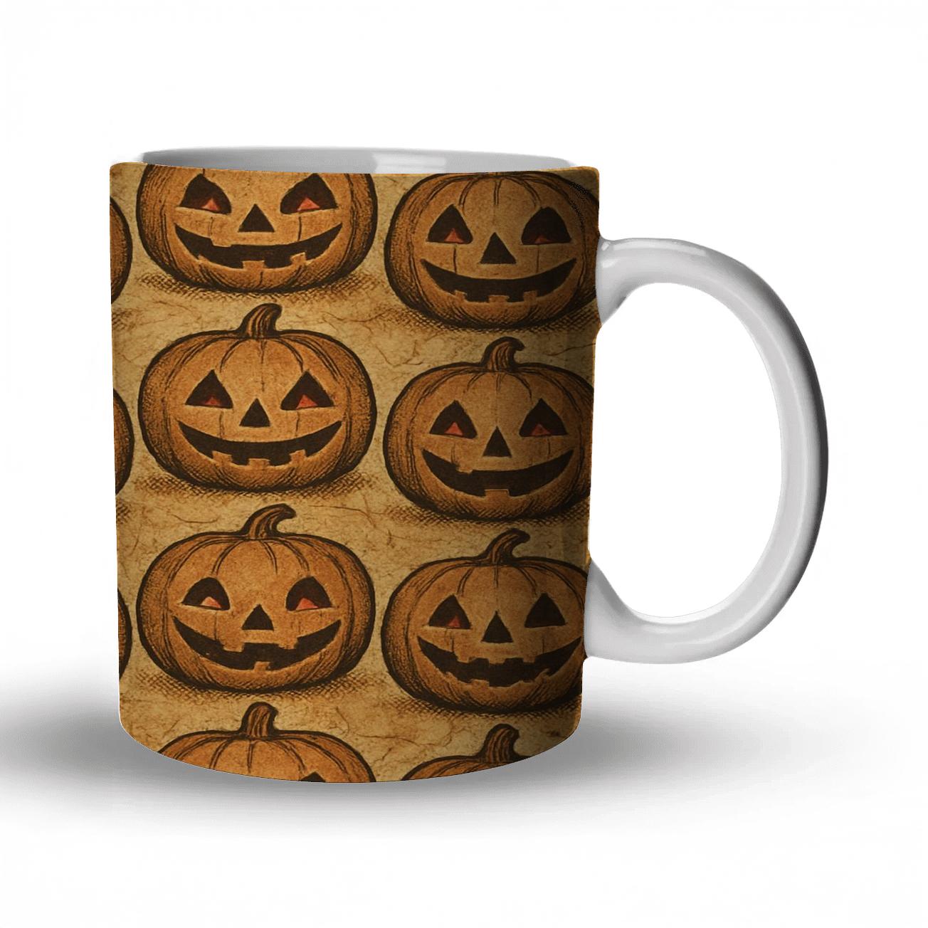 Vintage Jack O Lantern Parchment Grid gift mugs for occasions