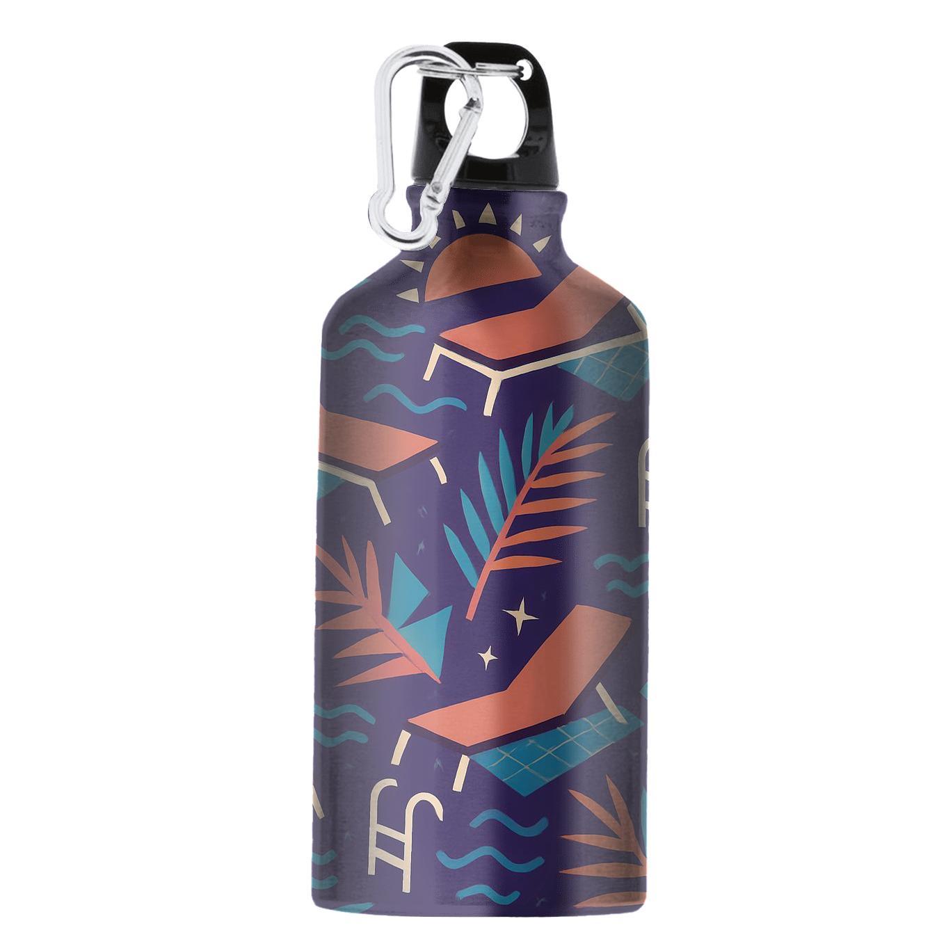 Miami Poolside Geometry Night personalized sports bottles