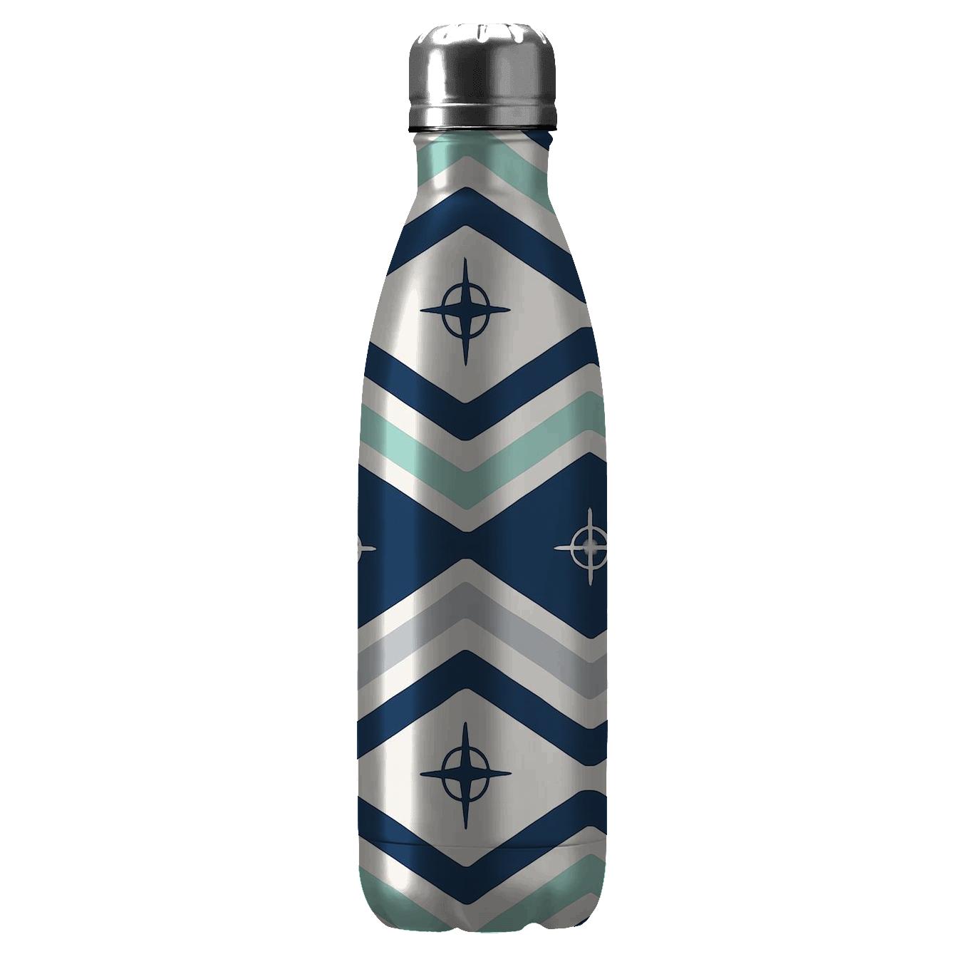 Polar Wave Chevrons And Compass Dots insulated water bottles