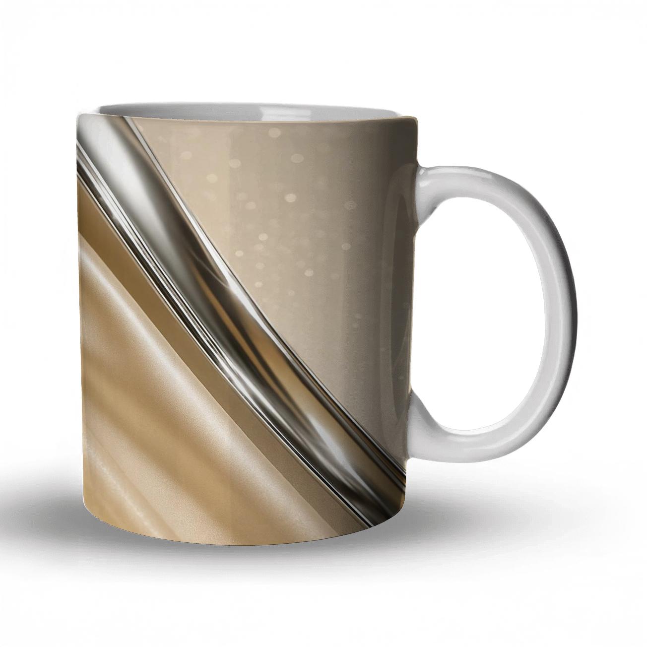 Champagne Chrome Glitter Cascade custom printed mugs