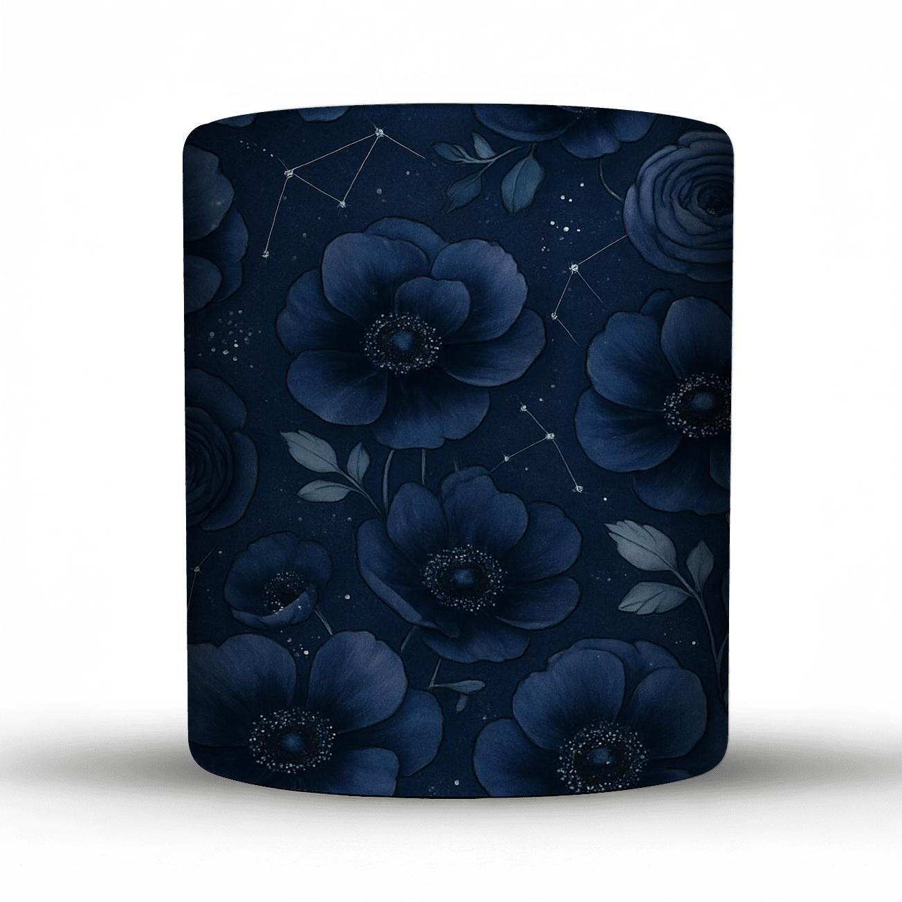 Midnight Anemone Constellations ceramic coffee mugs