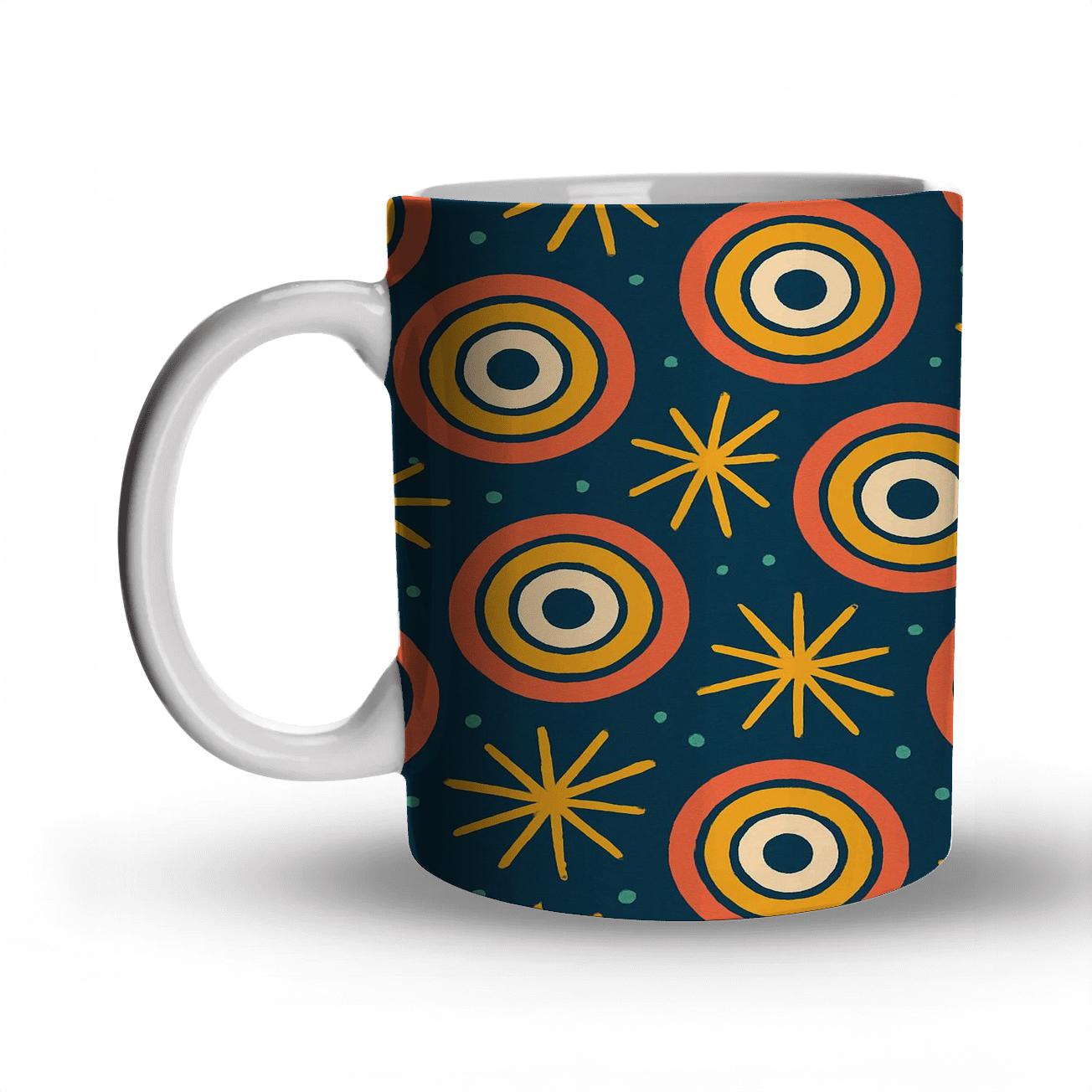 Analog Starburst Record Rings custom printed mugs