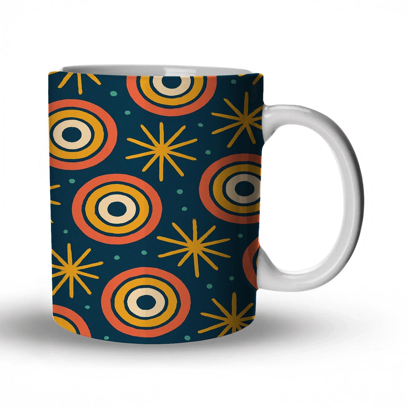 Analog Starburst Record Rings custom printed mugs
