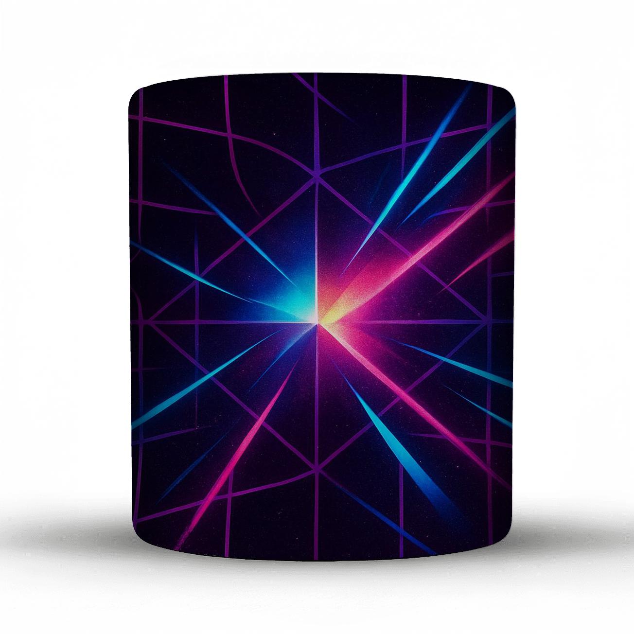 Electric Amethyst Prism Glitter Grid ceramic coffee mugs