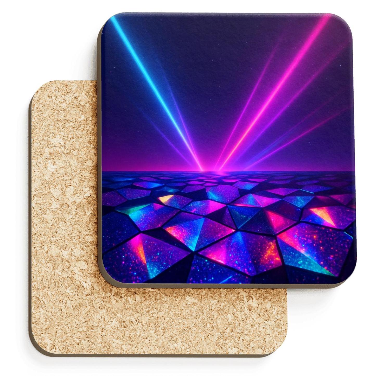 Electric Prism Sequin Horizon personalized drink coasters