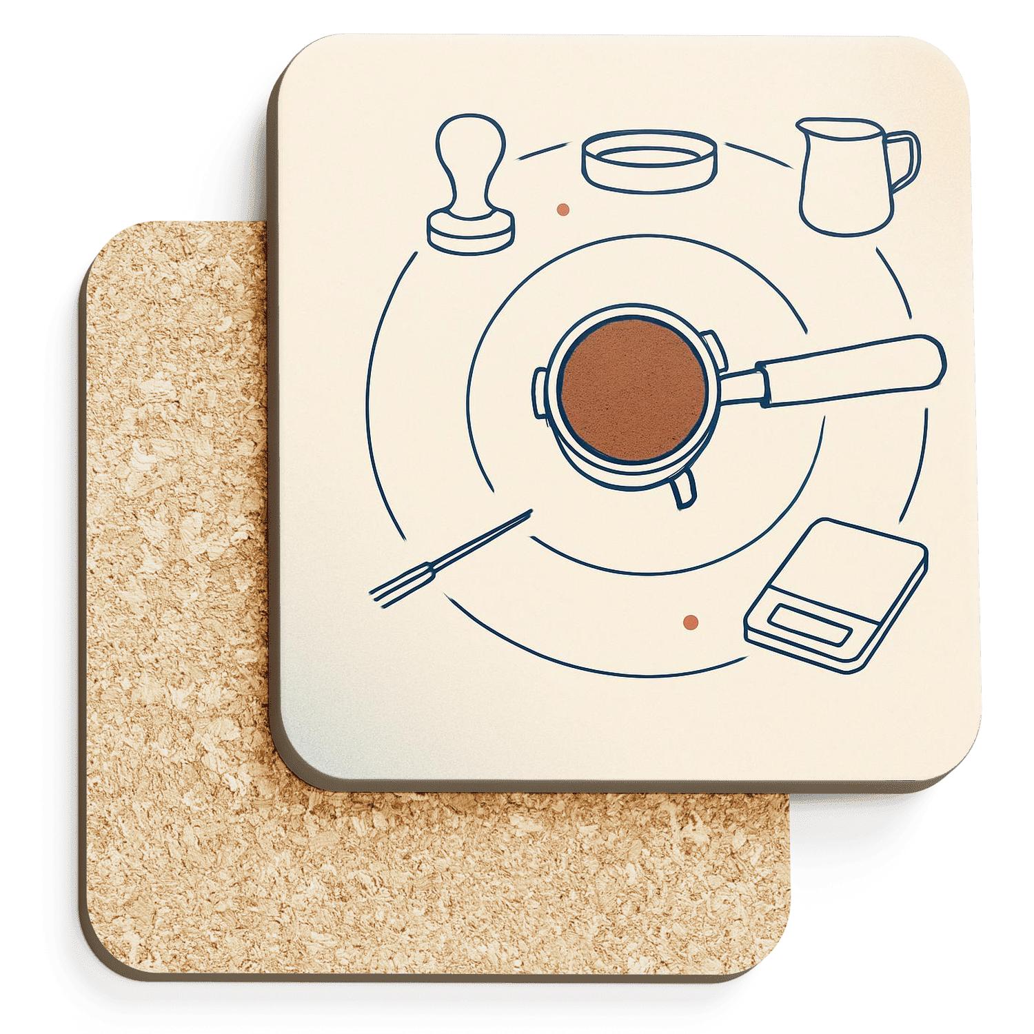 Orbiting Espresso Tools elegant tabletop coasters