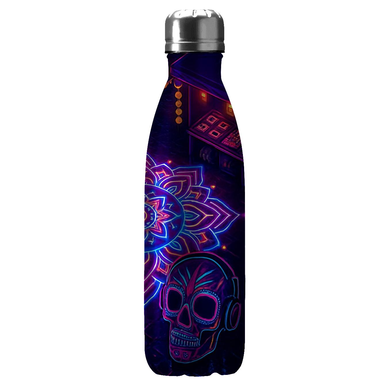 Cyber Rangoli Sugar Skull Night Market insulated water bottles