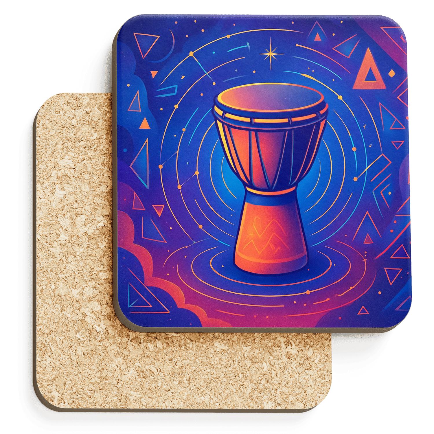 Afro Futurist Drum Constellation elegant tabletop coasters