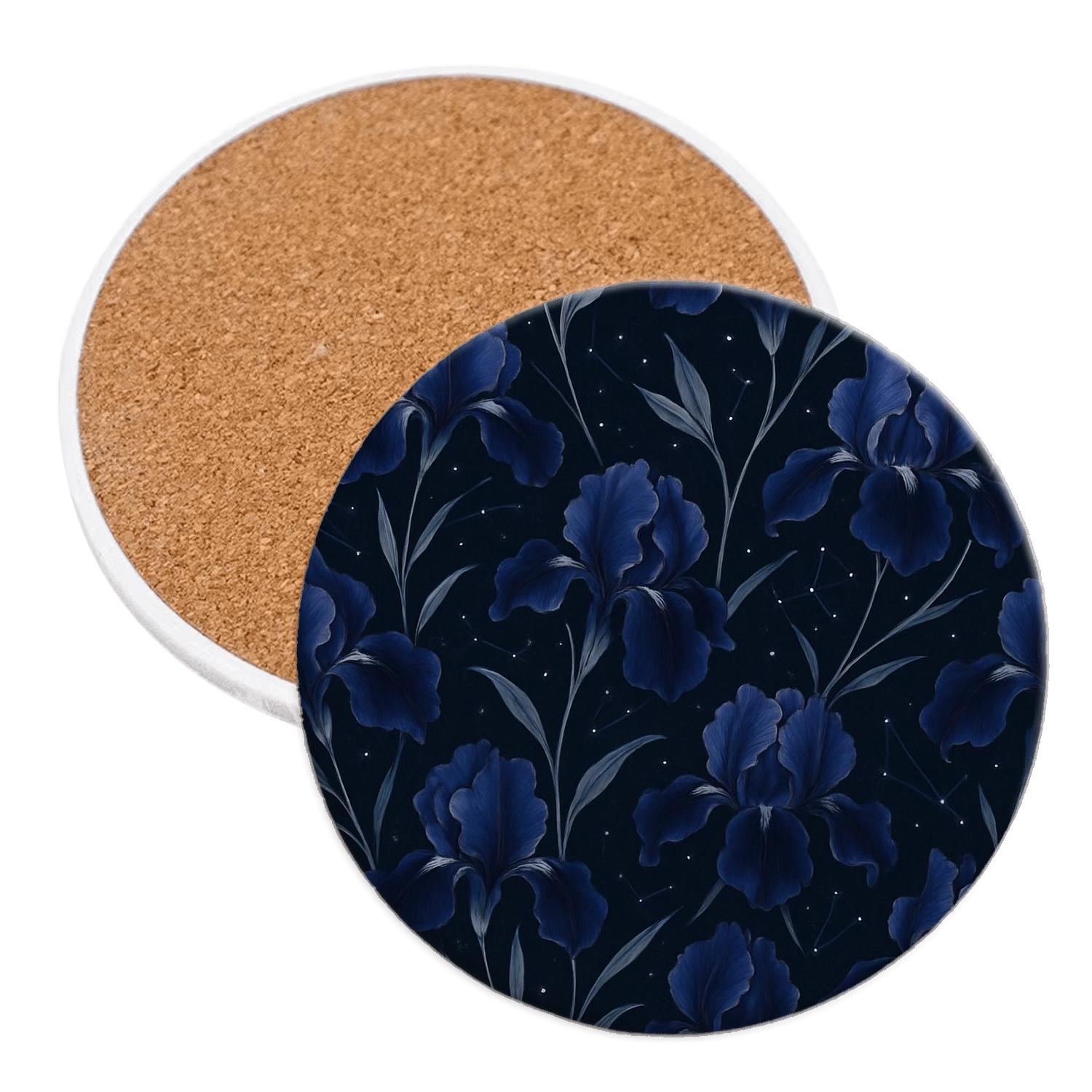 Midnight Iris Constellation absorbent drink coasters