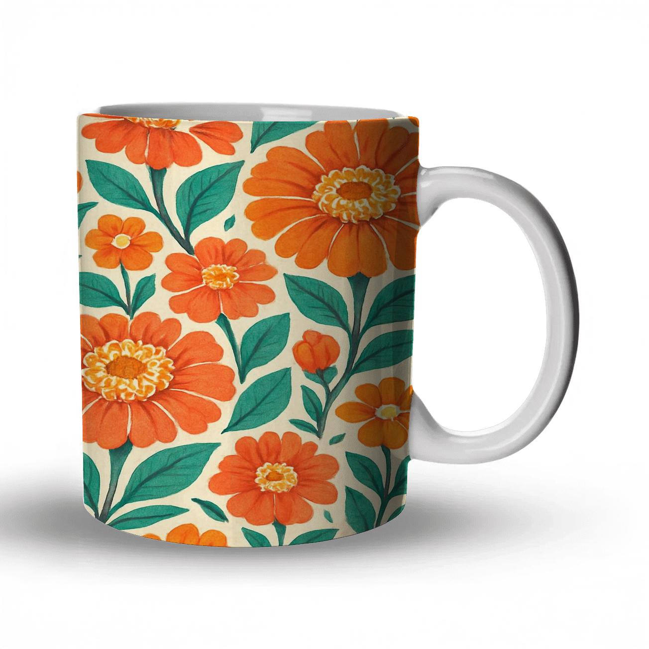 Citrus Zinnia Mosaic decorative mug sets