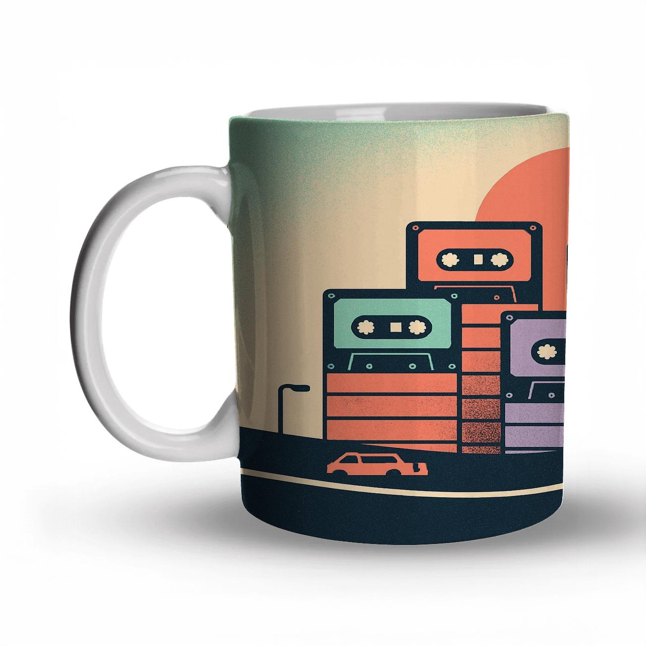 Cassette Skyline Commute travel mugs with handles