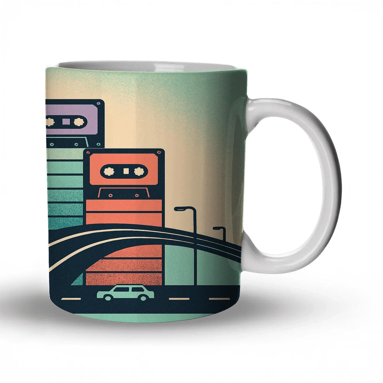 Cassette Skyline Commute travel mugs with handles