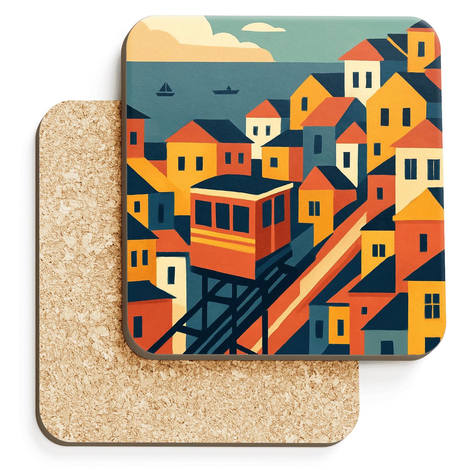 Valparaiso Funiculars Chile elegant tabletop coasters